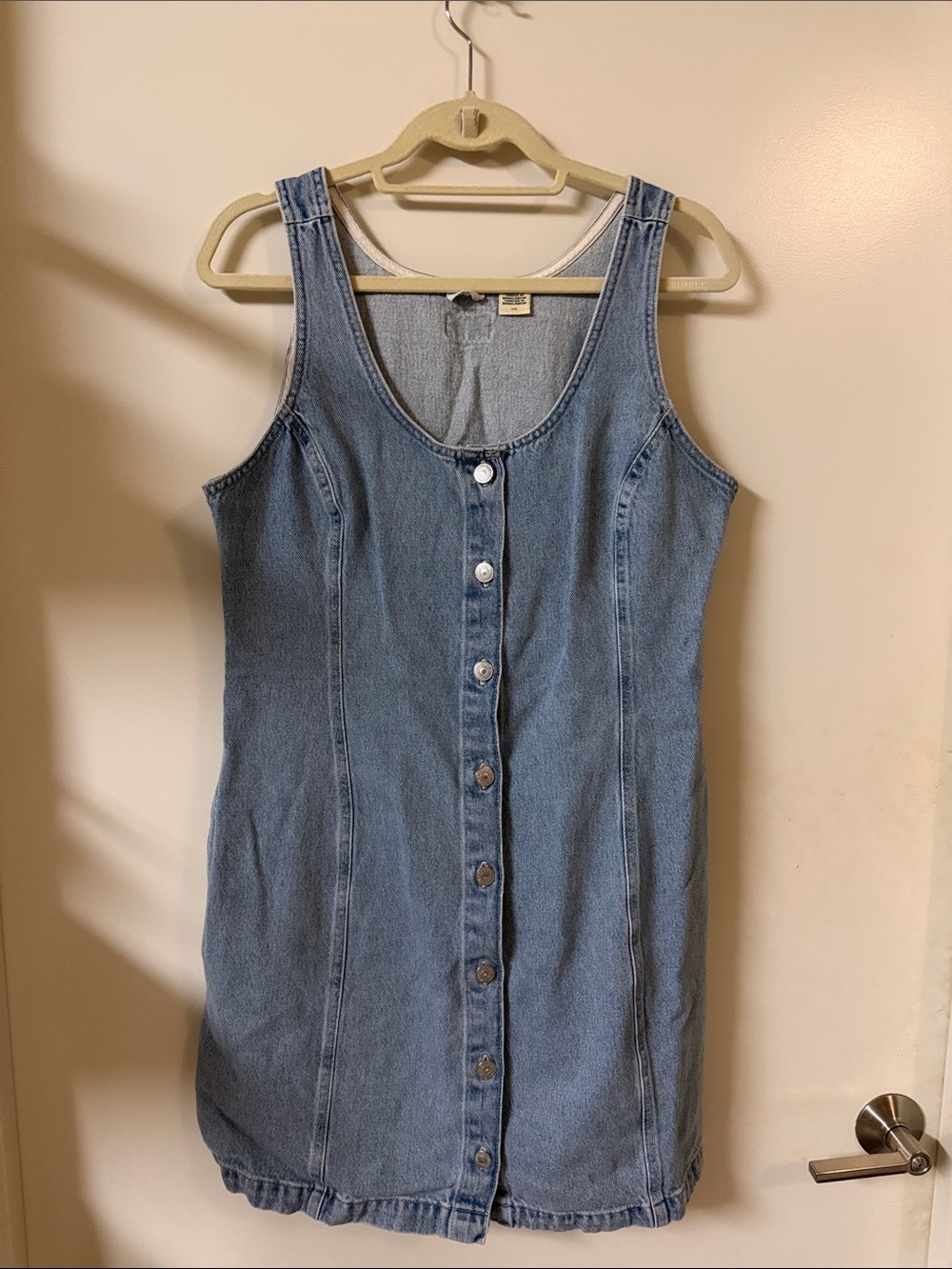 Levi's Light Blue Denim Button-Front Tank Dress